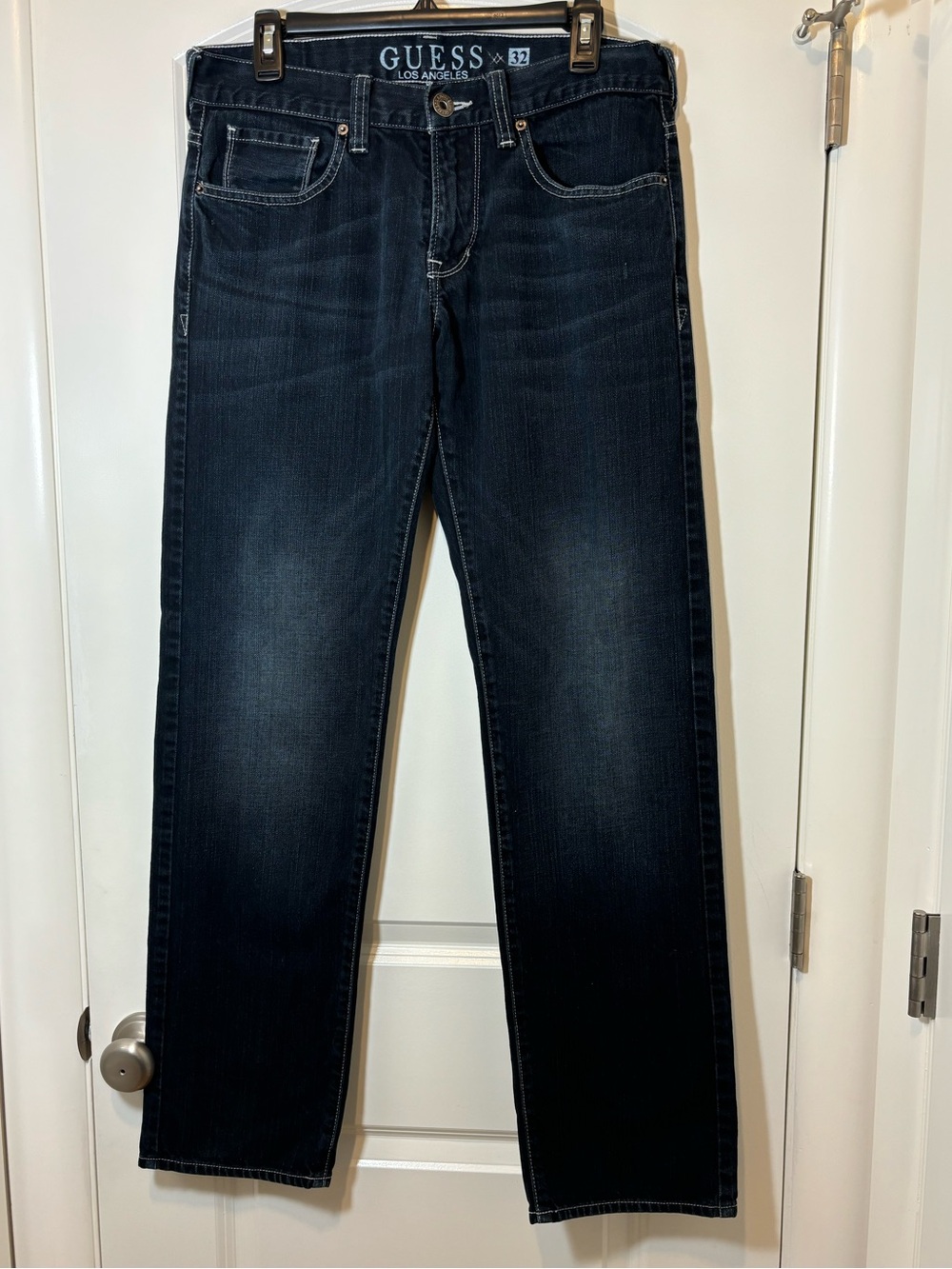 GUESS Men's Dark Indigo Straight Jeans